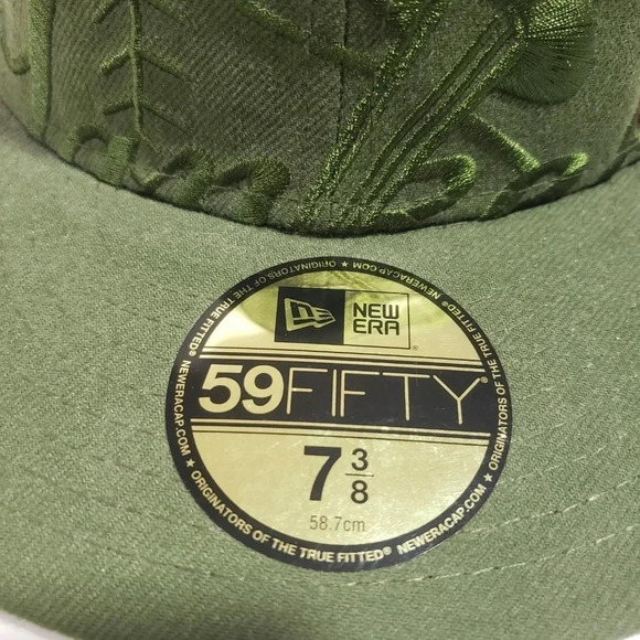 New York Yankees New Era 59Fifty Army Green 7 3/8  Fitted Hat - Picture 3 of 8